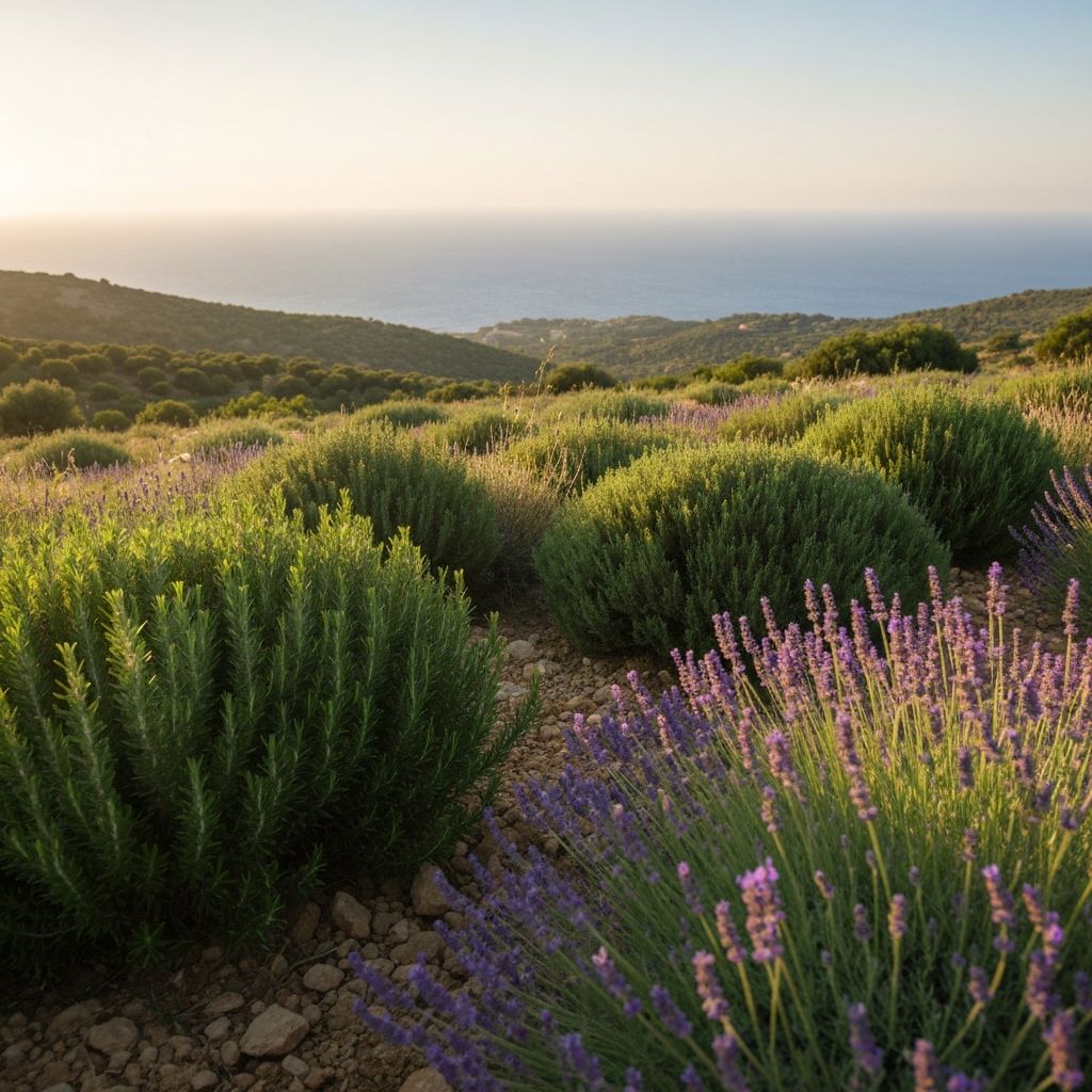 Serene Mediterranean landscape with peaceful natural surroundings